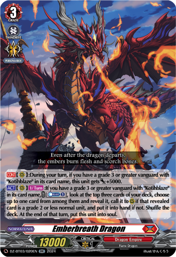 (020) Cardfight Vanguard Dimensional Transcendence Single: Emberbreath Dragon [D-Format] (V.1 - Double Rare)  Double Rare
