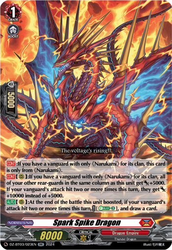 (023) Cardfight Vanguard Dimensional Transcendence Single: Spark Spike Dragon [D-Format] (V.1 - Double Rare)  Double Rare