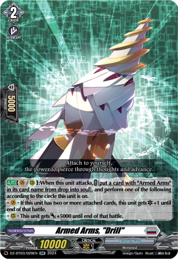(029) Cardfight Vanguard Dimensional Transcendence Single: Armed Arms, Drill [D-Format] (V.1 - Double Rare)  Double Rare