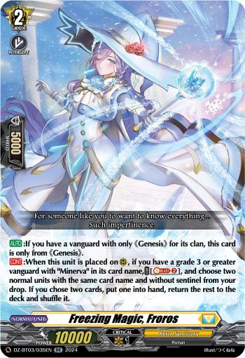 (035) Cardfight Vanguard Dimensional Transcendence Single: Freezing Magic, Froros [D-Format] (V.1 - Double Rare)  Double Rare