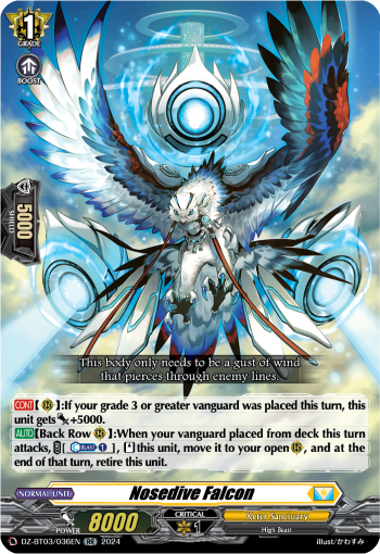 (036) Cardfight Vanguard Dimensional Transcendence Single: Nosedive Falcon [D-Format] (V.1 - Double Rare)  Double Rare