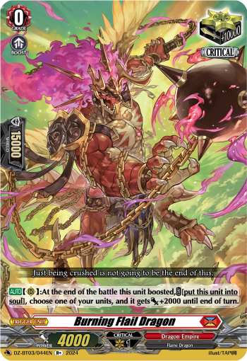 (044) Cardfight Vanguard Dimensional Transcendence Single: Burning Flail Dragon [D Format]  Rare