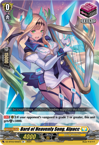 (055) Cardfight Vanguard Dimensional Transcendence Single: Bard of Heavenly Song, Alpacc [D Format]  Rare