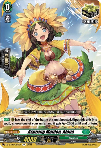 (056) Cardfight Vanguard Dimensional Transcendence Single: Aspiring Maiden, Alana [D Format]  Rare