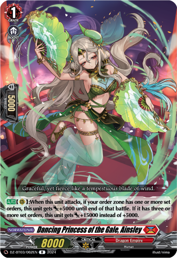 (062) Cardfight Vanguard Dimensional Transcendence Single: Dancing Princess of the Gale, Ainsley [D-Format] (V.1 - Rare)  Rare