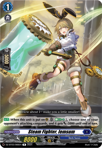 (066) Cardfight Vanguard Dimensional Transcendence Single: Steam Fighter, Iemsum [D-Format] (V.1 - Rare)  Rare