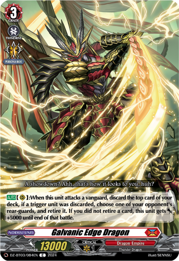 (084) Cardfight Vanguard Dimensional Transcendence Single: Galvanic Edge Dragon [D-Format]  Common