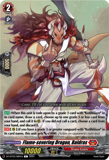 (085) Cardfight Vanguard Dimensional Transcendence Single: Flame-severing Dragon, Baldras [D-Format]  Common
