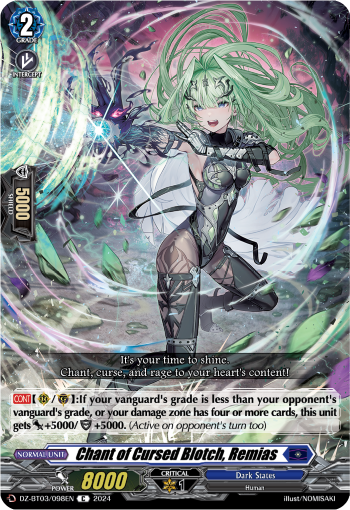 (098) Cardfight Vanguard Dimensional Transcendence Single: Chant of Cursed Blotch, Remias [D-Format]  Common