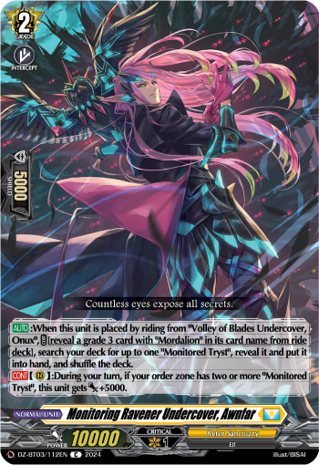 (112) Cardfight Vanguard Dimensional Transcendence Single: Monitoring Ravener Undercover, Awnfar [D-Format]  Common