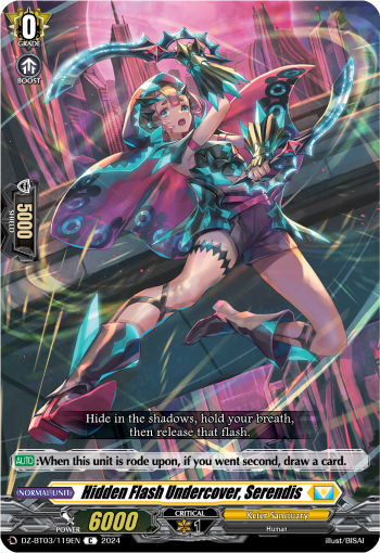 (119) Cardfight Vanguard Dimensional Transcendence Single: Hidden Flash Undercover, Serendis [D-Format]  Common