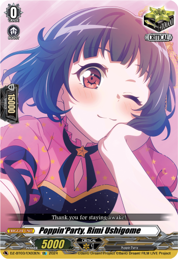 (EX03) Cardfight Vanguard Dimensional Transcendence Single: Poppin'Party, Rimi Ushigome [D-Format] (V.1 - Special EX)  Special EX