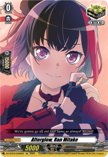 (EX06) Cardfight Vanguard Dimensional Transcendence Single: Afterglow, Ran Mitake [D-Format] (V.1 - Special EX)  Special EX