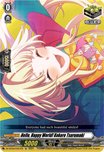(EX21) Cardfight Vanguard Dimensional Transcendence Single: Hello, Happy World! Kokoro Tsurumaki [D-Format] (V.1 - Special EX)  Special EX