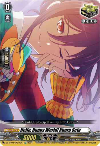 (EX22) Cardfight Vanguard Dimensional Transcendence Single: Hello, Happy World! Kaoru Seta [D-Format] (V.1 - Special EX)  Special EX