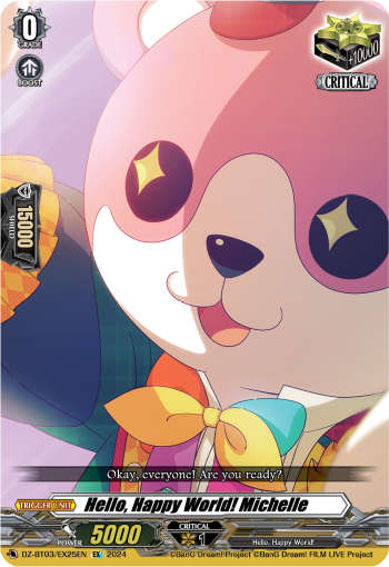 (EX25) Cardfight Vanguard Dimensional Transcendence Single: Hello, Happy World! Michelle [D-Format] (V.1 - Special EX)  Special EX