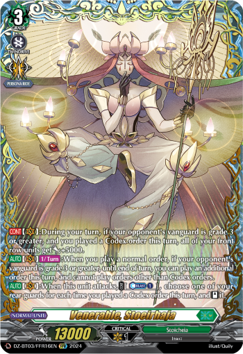 (FFR16) Cardfight Vanguard Dimensional Transcendence Single: Venerable, Stoeirhaja [D-Format] (V.2 - Double Frame Rare)  Double Frame Rare