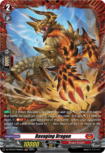 (FR02) Cardfight Vanguard Dimensional Transcendence Single: Ravaging Dragon [D-Format] (V.2 - Frame Rare)  Frame Rare