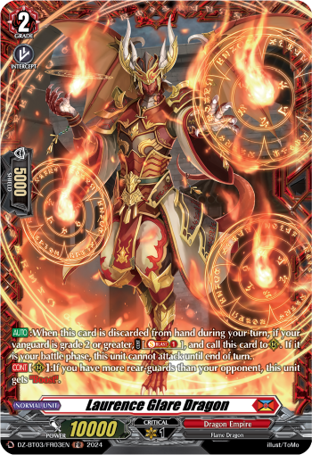 (FR03) Cardfight Vanguard Dimensional Transcendence Single: Laurence Glare Dragon [D-Format] (V.2 - Frame Rare)  Frame Rare