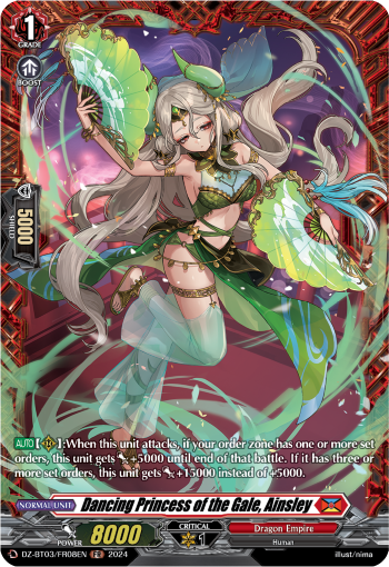 (FR08) Cardfight Vanguard Dimensional Transcendence Single: Dancing Princess of the Gale, Ainsley [D-Format] (V.2 - Frame Rare)  Frame Rare