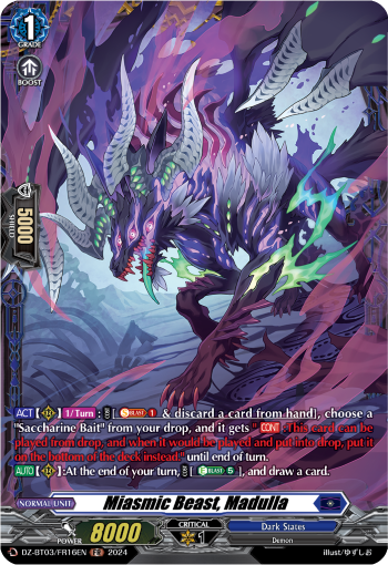 (FR16) Cardfight Vanguard Dimensional Transcendence Single: Miasmic Beast, Madulla [D-Format] (V.2 - Frame Rare)  Frame Rare