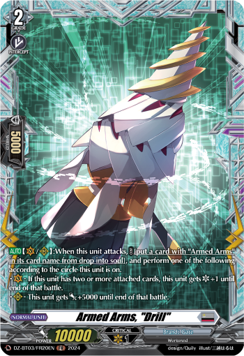 (FR20) Cardfight Vanguard Dimensional Transcendence Single: Armed Arms, Drill [D-Format] (V.2 - Frame Rare)  Frame Rare