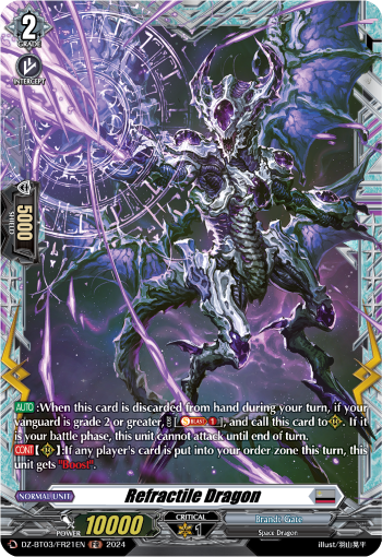 (FR21) Cardfight Vanguard Dimensional Transcendence Single: Refractile Dragon [D-Format] (V.2 - Frame Rare)  Frame Rare