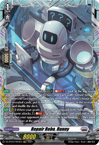 (FR23) Cardfight Vanguard Dimensional Transcendence Single: Repair Robo, Runny [D-Format] (V.2 - Frame Rare)  Frame Rare
