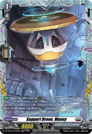 (FR26) Cardfight Vanguard Dimensional Transcendence Single: Support Drone, Manny [D-Format] (V.2 - Frame Rare)  Frame Rare