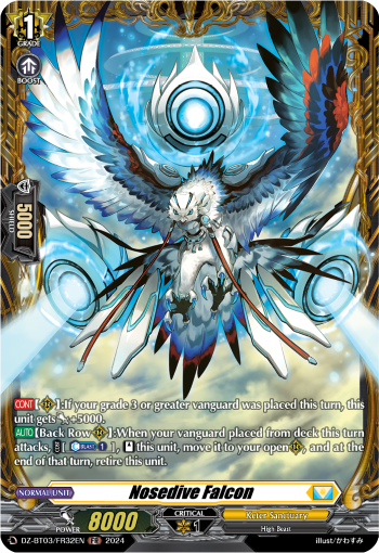 (FR32) Cardfight Vanguard Dimensional Transcendence Single: Nosedive Falcon [D-Format] (V.2 - Frame Rare)  Frame Rare