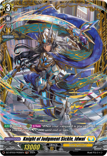 (FR35) Cardfight Vanguard Dimensional Transcendence Single: Knight of Judgment Sickle, Idwal [D-Format] (V.2 - Frame Rare)  Frame Rare