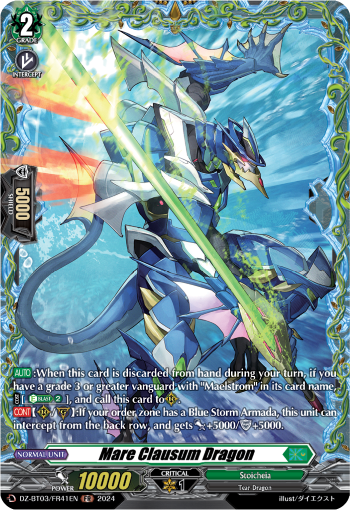 (FR41) Cardfight Vanguard Dimensional Transcendence Single: Mare Clausum Dragon [D-Format] (V.2 - Frame Rare)  Frame Rare