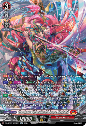 (SR01) Cardfight Vanguard Dimensional Transcendence Single: Cloudwater Flitfoot Stealth Rogue, Shojodoji [D-Format] (V.4 - Silver Rare)  Silver Rare