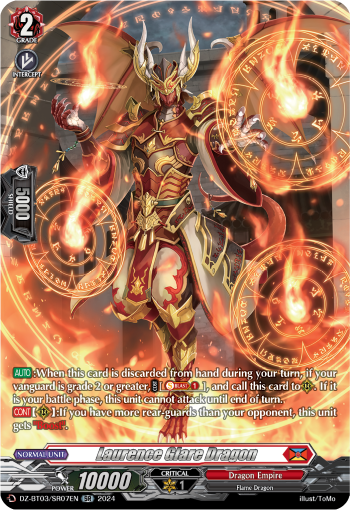 (SR07) Cardfight Vanguard Dimensional Transcendence Single: Laurence Glare Dragon [D-Format] (V.3 - Silver Rare)  Silver Rare