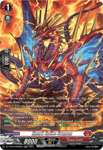 (SR08) Cardfight Vanguard Dimensional Transcendence Single: Spark Spike Dragon [D-Format] (V.3 - Silver Rare)  Silver Rare
