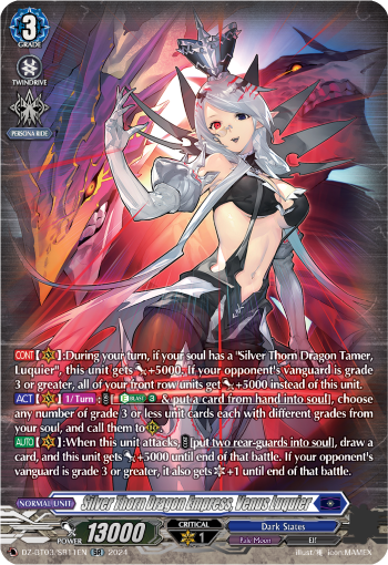 (SR11) Cardfight Vanguard Dimensional Transcendence Single: Silver Thorn Dragon Empress, Venus Luquier [D-Format] (V.4 - Silver Rare)  Silver Rare