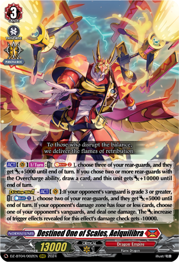 (002) Cardfight Vanguard Destined Showdown Single: Destined One of Scales, Aelquilibra [D-Format] (V.1 - Triple Rare)  Triple Rare