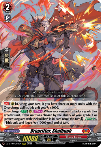 (003) Cardfight Vanguard Destined Showdown Single: Dragritter, Shalhuub [D-Format] (V.1 - Triple Rare)  Triple Rare