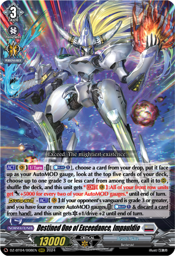 (008) Cardfight Vanguard Destined Showdown Single: Destined One of Exceedance, Impauldio [D-Format] (V.1 - Triple Rare)  Triple Rare