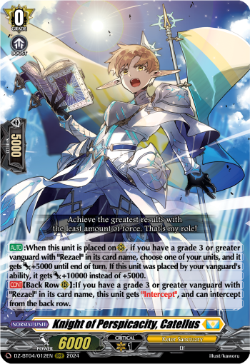 (012) Cardfight Vanguard Destined Showdown Single: Knight of Perspicacity, Catellus [D-Format] (V.1 - Triple Rare)  Triple Rare