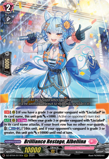 (017) Cardfight Vanguard Destined Showdown Single: Brilliance Restage, Albellina [D-Format] (V.1 - Triple Rare)  Triple Rare