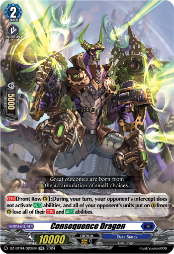 (023) Cardfight Vanguard Destined Showdown Single: Consequence Dragon [D-Format] (V.1 - Double Rare)  Double Rare