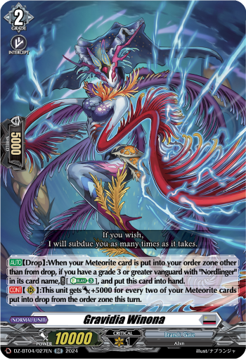 (027) Cardfight Vanguard Destined Showdown Single: Gravidia Winona [D-Format] (V.1 - Double Rare)  Double Rare