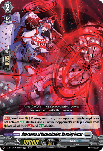 (028) Cardfight Vanguard Destined Showdown Single: Guncannon of Harmonization, Beaming Blazar [D-Format] (V.1 - Double Rare)  Double Rare