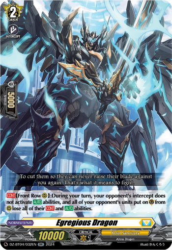 (032) Cardfight Vanguard Destined Showdown Single: Egregious Dragon [D-Format] (V.1 - Double Rare)  Double Rare