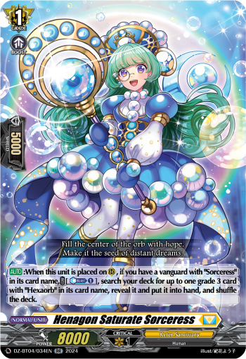 (034) Cardfight Vanguard Destined Showdown Single: Henagon Saturate Sorceress [D-Format] (V.1 - Double Rare)  Double Rare