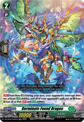 (035) Cardfight Vanguard Destined Showdown Single: Germinate Found Dragon [D-Format] (V.1 - Double Rare)  Double Rare