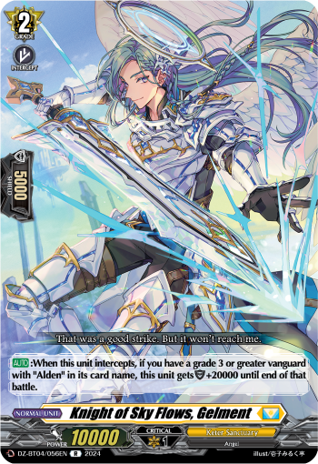 (056) Cardfight Vanguard Destined Showdown Single: Knight of Sky Flows, Gelment [D-Format] (V.1 - Rare)  Rare