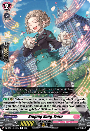 (064) Cardfight Vanguard Destined Showdown Single: Ringing Song, Fiora [D-Format] (V.1 - Rare)  Rare