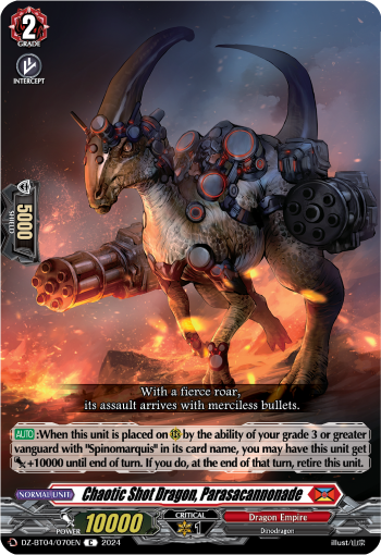 (070) Cardfight Vanguard Destined Showdown Single: Chaotic Shot Dragon, Parasacannonade [D-Format]  Common